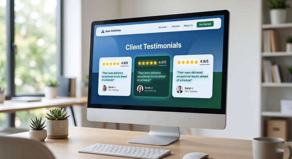 Google business reviews A custom website design featuring integrated Google reviews and aggregate rating schema markup